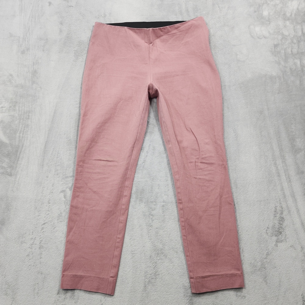 A New Day Pants Womens 8 Pink Twill Pull On Slim Tapered Ankle Stretch Office